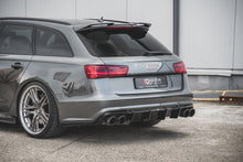 Laden Sie das Bild in den Galerie-Viewer, Maxton Design Diffusor Heck Ansatz passend für Audi S6 / A6 S-Line C7 FL schwarz Hochglanz