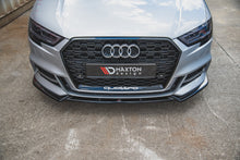Laden Sie das Bild in den Galerie-Viewer, Maxton Design Front Ansatz passend für V.3 Audi S3 / A3 S-Line 8V Facelift schwarz Hochglanz