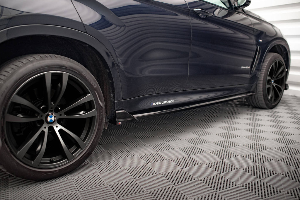 Maxton Design Seitenschweller Ansatz für V.2 für BMW X6 M-Paket F16 schwarz Hochglanz