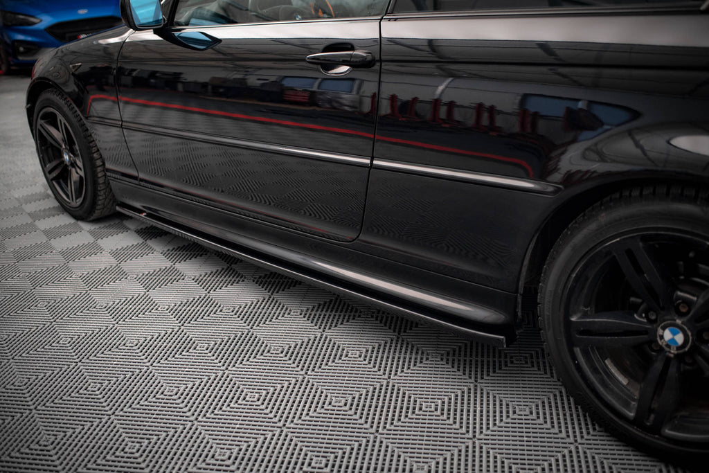 Maxton Design Seitenschweller Ansatz für V.2 für BMW 3er Coupe M-Paket E46 schwarz Hochglanz