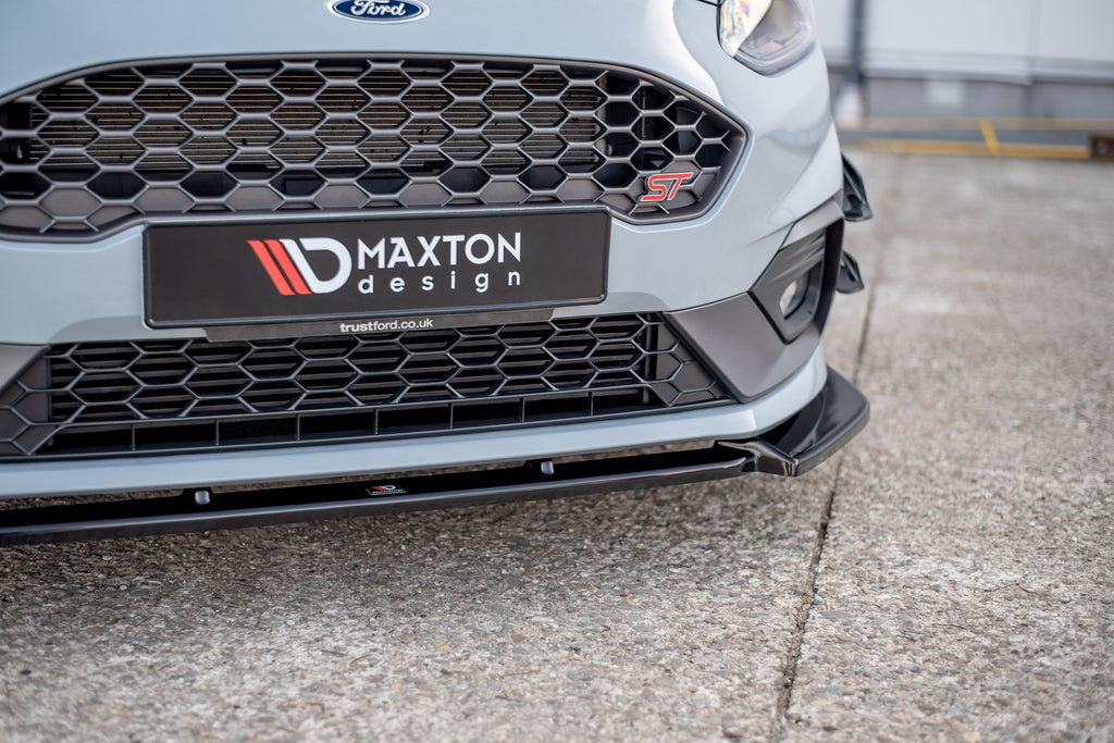 Maxton Design Front Ansatz passend für V.7 Ford Fiesta Mk8 ST / ST-Line schwarz Hochglanz