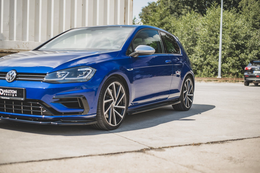 Maxton Design Seitenschweller Ansatz passend für V.4 VW Golf 7 R GTI Facelift schwarz Hochglanz