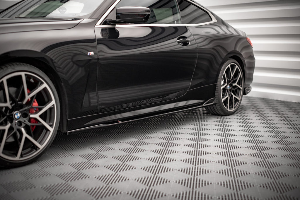 Maxton Design Seitenschweller Ansatz für V.2 für BMW 4er M-Paket G22 schwarz Hochglanz