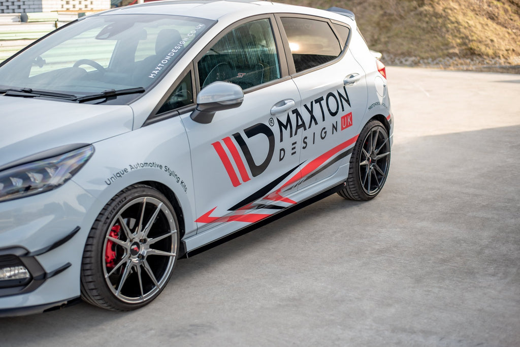 Maxton Design Seitenschweller Ansatz passend für V.2 Ford Fiesta Mk8 ST / ST-Line schwarz Hochglanz