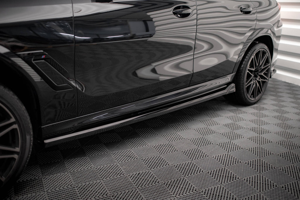 Maxton Design Seitenschweller Ansatz für BMW X6 M F96 / X6 M-Paket G06 schwarz Hochglanz