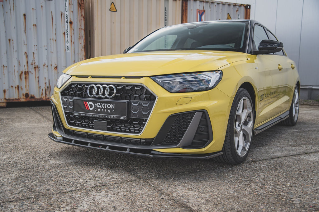 Maxton Design Front Ansatz passend für V.1 Audi A1 S-Line GB schwarz Hochglanz