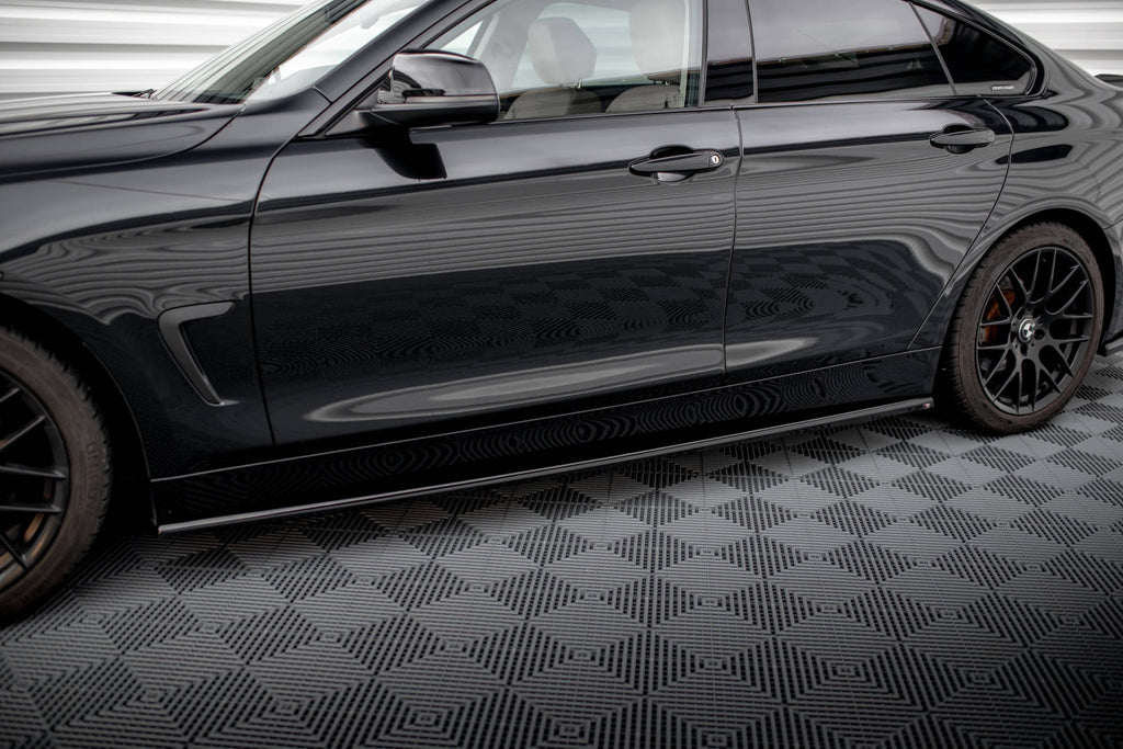 Maxton Design Seitenschweller Ansatz für BMW 4er Gran Coupe F36 schwarz Hochglanz