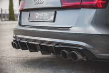 Laden Sie das Bild in den Galerie-Viewer, Maxton Design Diffusor Heck Ansatz passend für Audi S6 / A6 S-Line C7 FL schwarz Hochglanz