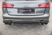 Laden Sie das Bild in den Galerie-Viewer, Maxton Design Diffusor Heck Ansatz passend für Audi S6 / A6 S-Line C7 FL schwarz Hochglanz