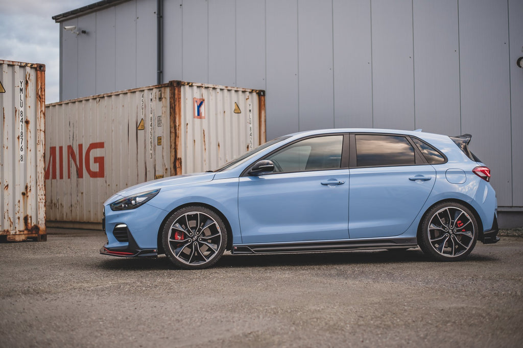Maxton Design Seitenschweller Ansatz passend für V.5 Hyundai I30 N Mk3 Hatchback/ Fastback schwarz Hochglanz