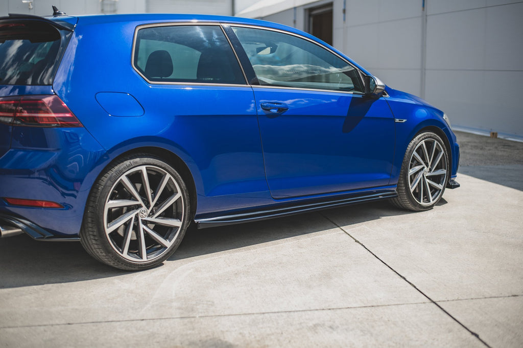 Maxton Design Seitenschweller Ansatz passend für V.4 VW Golf 7 R GTI Facelift schwarz Hochglanz