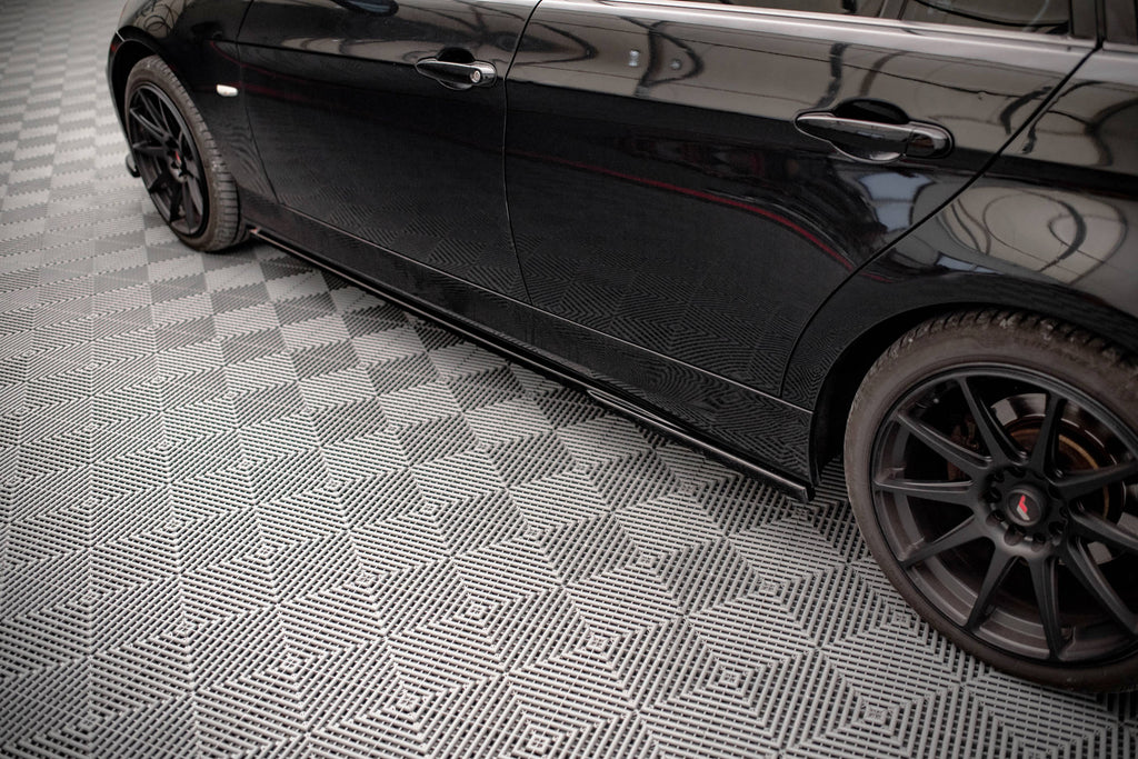 Maxton Design Seitenschweller Ansatz für BMW 3er E90 schwarz Hochglanz