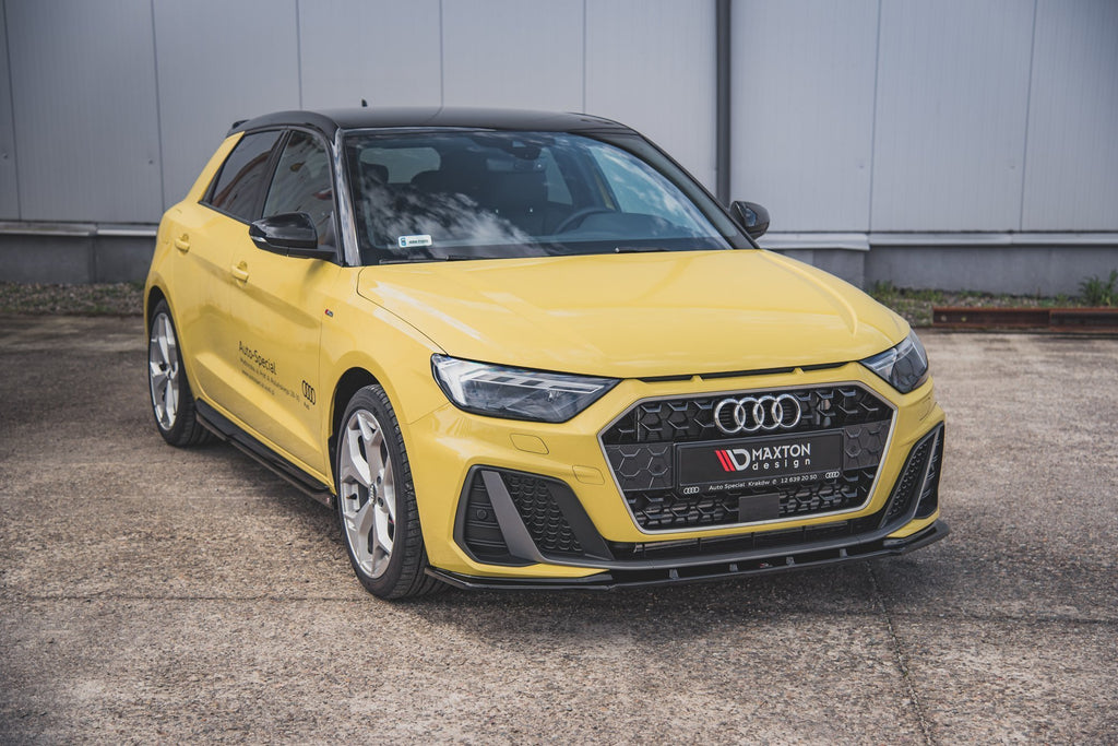 Maxton Design Front Ansatz passend für V.1 Audi A1 S-Line GB schwarz Hochglanz