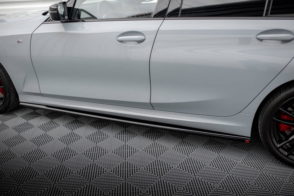 Maxton Design Seitenschweller Ansatz für BMW 3er M340i / M-Paket G20 / G20 Facelift schwarz Hochglanz