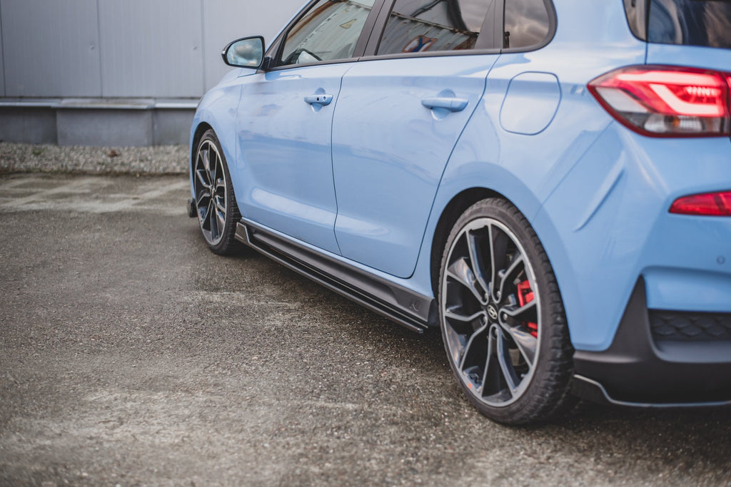 Maxton Design Seitenschweller Ansatz passend für V.5 Hyundai I30 N Mk3 Hatchback/ Fastback schwarz Hochglanz
