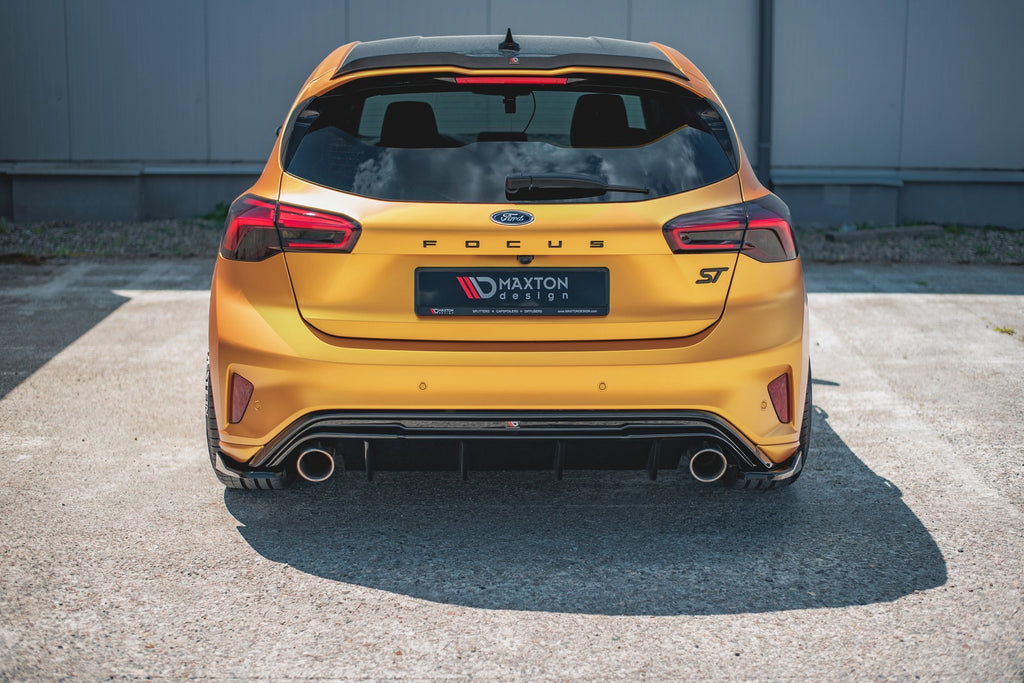 Maxton Design Diffusor Heck Ansatz passend für V.3 Ford Focus ST Mk4  schwarz Hochglanz