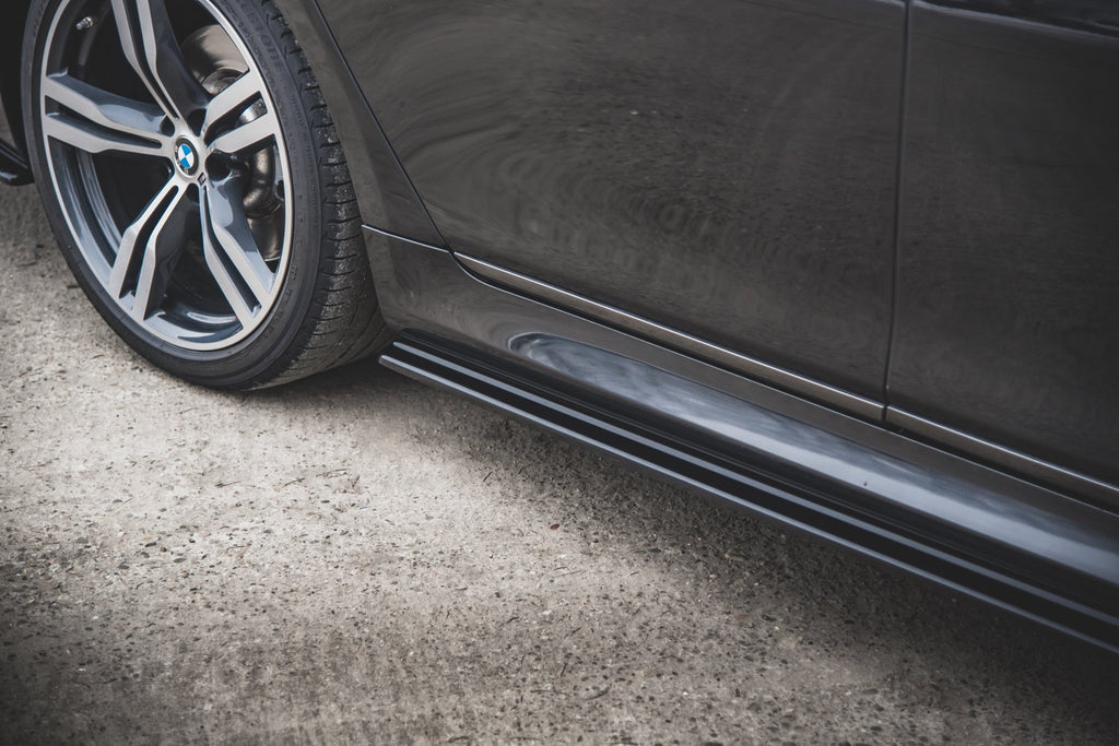 Maxton Design Seitenschweller Ansatz für BMW 7 M-Paket G11 schwarz Hochglanz