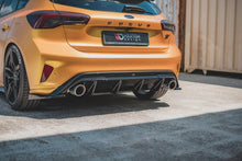 Laden Sie das Bild in den Galerie-Viewer, Maxton Design Diffusor Heck Ansatz passend für V.3 Ford Focus ST Mk4  schwarz Hochglanz