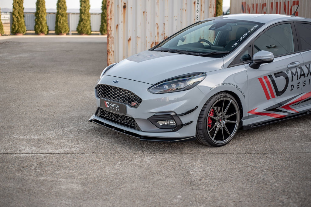 Maxton Design Front Ansatz passend für V.7 Ford Fiesta Mk8 ST / ST-Line schwarz Hochglanz