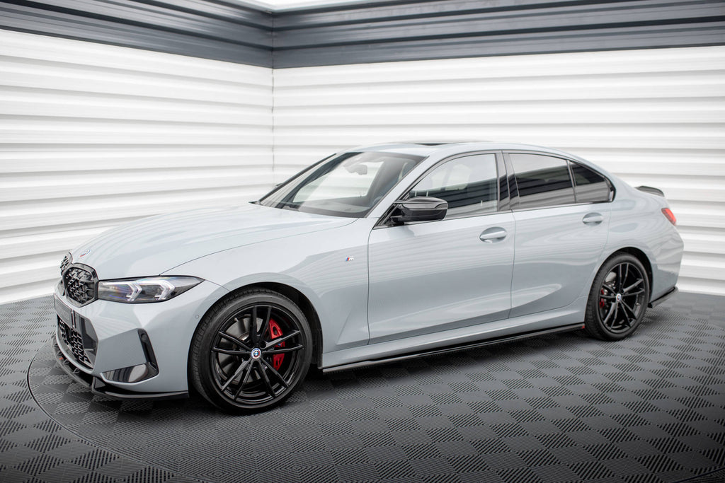 Maxton Design Seitenschweller Ansatz für BMW 3er M340i / M-Paket G20 / G20 Facelift schwarz Hochglanz