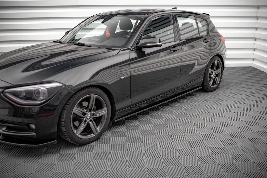 Maxton Design Seitenschweller Ansatz für BMW 1er F20 schwarz Hochglanz