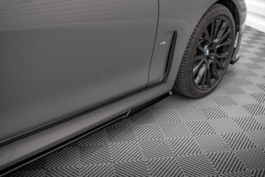 Maxton Design Seitenschweller Ansatz für BMW 7 M-Paket G11 Facelift schwarz Hochglanz