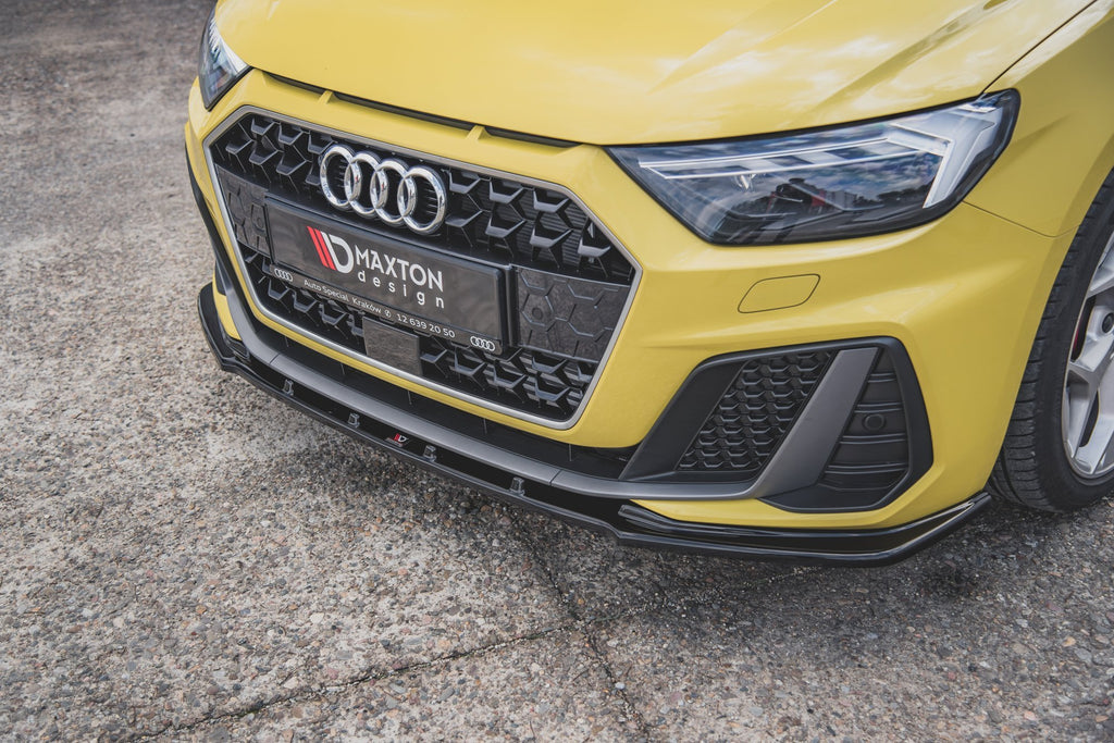 Maxton Design Front Ansatz passend für V.1 Audi A1 S-Line GB schwarz Hochglanz