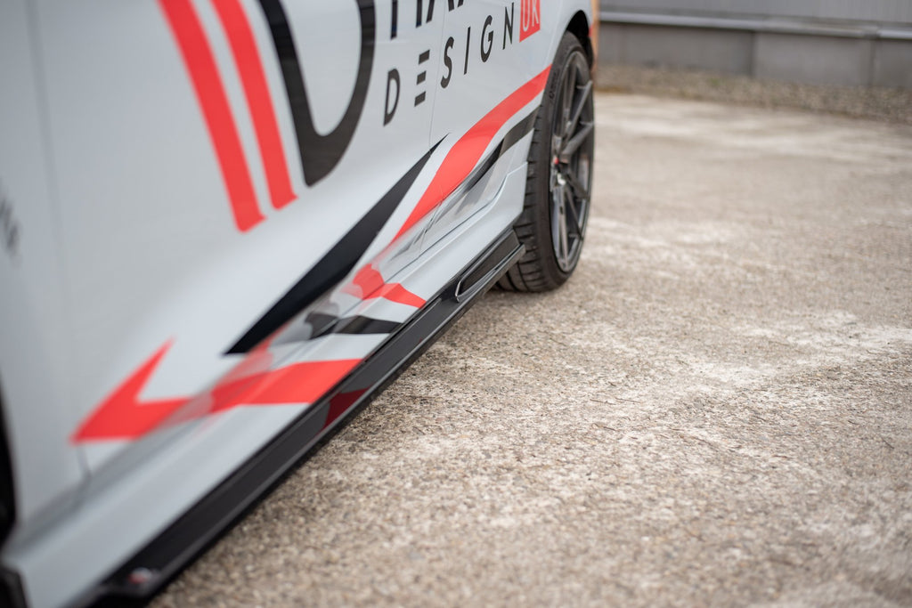 Maxton Design Seitenschweller Ansatz passend für V.3 Ford Fiesta Mk8 ST / ST-Line schwarz Hochglanz