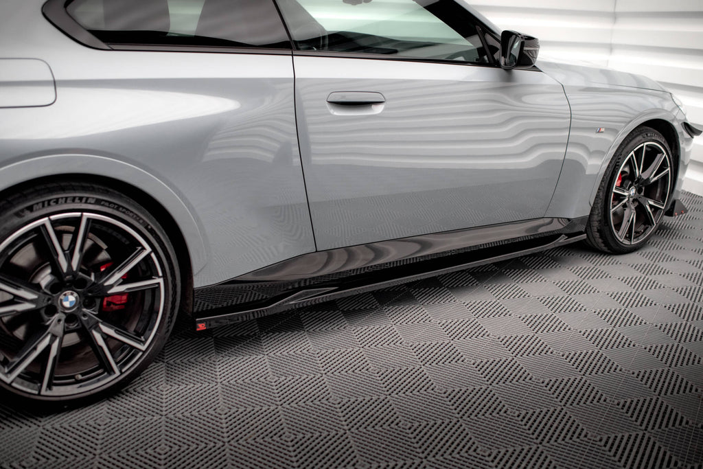 Maxton Design Seitenschweller Ansatz für V.2 für BMW 2 Coupe M-Paket / M240i G42 schwarz Hochglanz