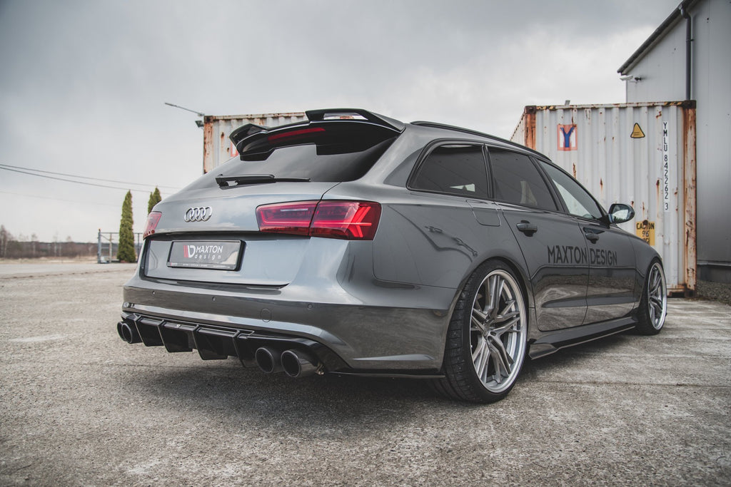 Maxton Design Diffusor Heck Ansatz passend für Audi S6 / A6 S-Line C7 FL schwarz Hochglanz