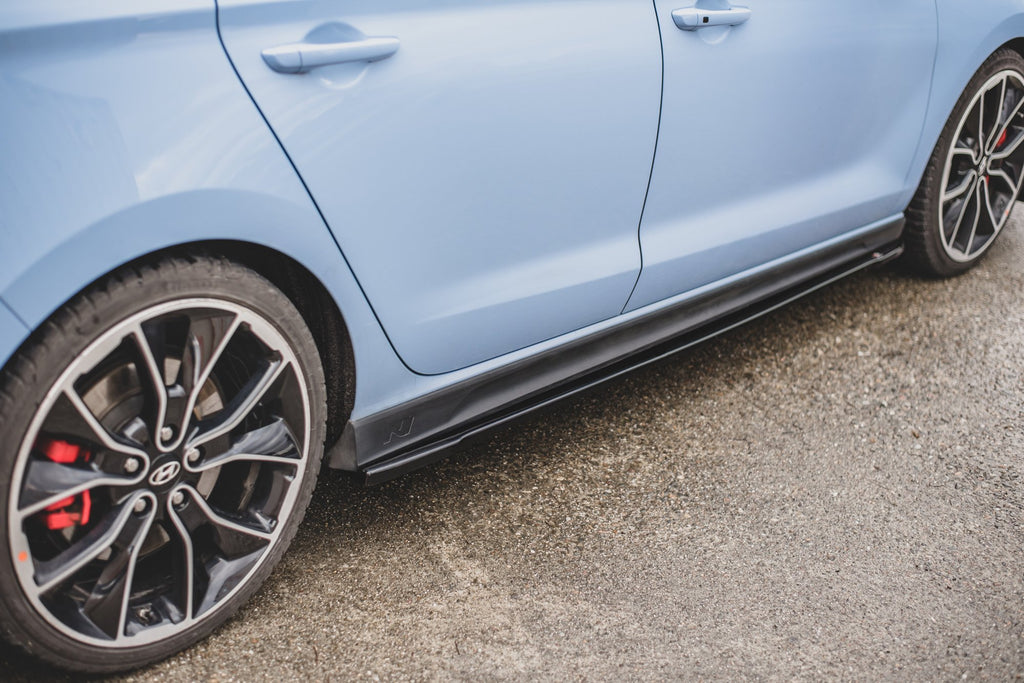 Maxton Design Seitenschweller Ansatz passend für V.4 Hyundai I30 N Mk3 Hatchback/ Fastback schwarz Hochglanz