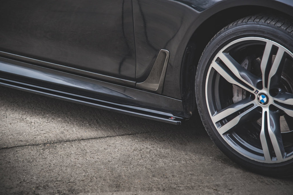 Maxton Design Seitenschweller Ansatz für BMW 7 M-Paket G11 schwarz Hochglanz