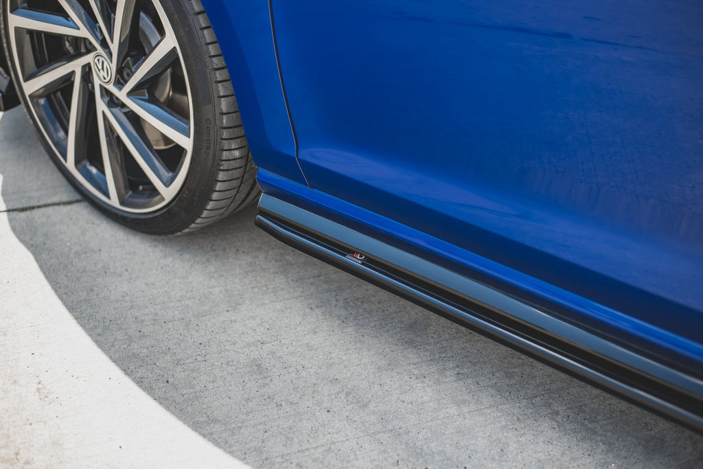 Maxton Design Seitenschweller Ansatz passend für V.4 VW Golf 7 R GTI Facelift schwarz Hochglanz