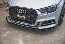Laden Sie das Bild in den Galerie-Viewer, Maxton Design Front Ansatz passend für V.3 Audi S3 / A3 S-Line 8V Facelift schwarz Hochglanz