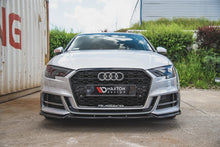 Laden Sie das Bild in den Galerie-Viewer, Maxton Design Front Ansatz passend für V.3 Audi S3 / A3 S-Line 8V Facelift schwarz Hochglanz