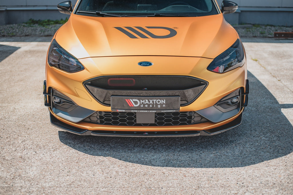 Maxton Design Front Ansatz passend für V.7 Ford Focus ST / ST-Line Mk4 schwarz Hochglanz