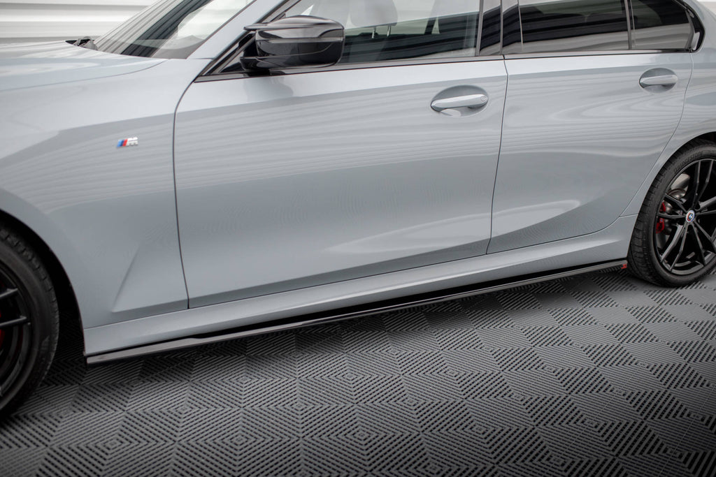 Maxton Design Seitenschweller Ansatz für BMW 3er M340i / M-Paket G20 / G20 Facelift schwarz Hochglanz