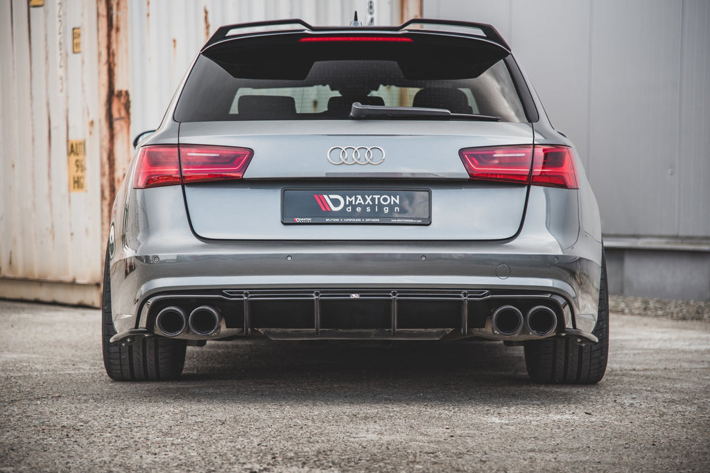Maxton Design Diffusor Heck Ansatz passend für Audi S6 / A6 S-Line C7 FL schwarz Hochglanz