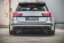 Laden Sie das Bild in den Galerie-Viewer, Maxton Design Diffusor Heck Ansatz passend für Audi S6 / A6 S-Line C7 FL schwarz Hochglanz