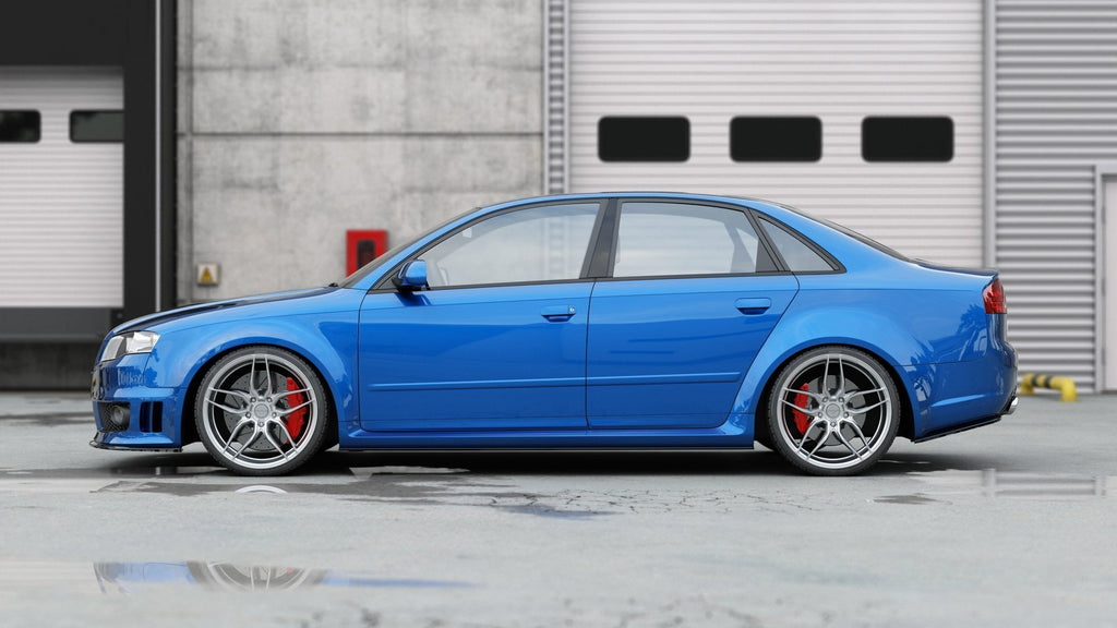 Maxton Design Seitenschweller Ansatz passend für Audi RS4 B7 schwarz Hochglanz