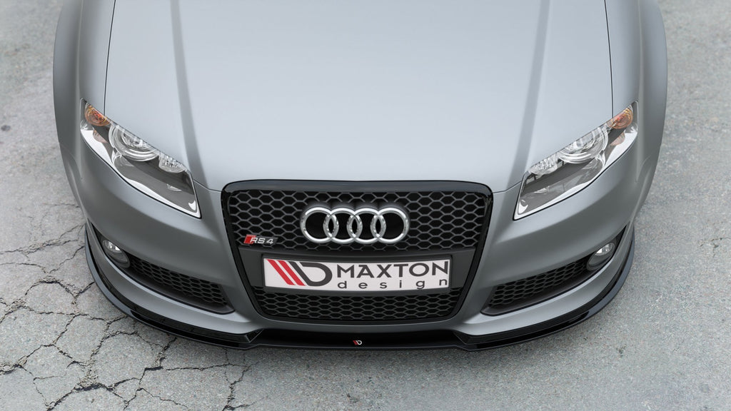 Maxton Design Front Ansatz passend für V.1 Audi RS4 B7 schwarz Hochglanz