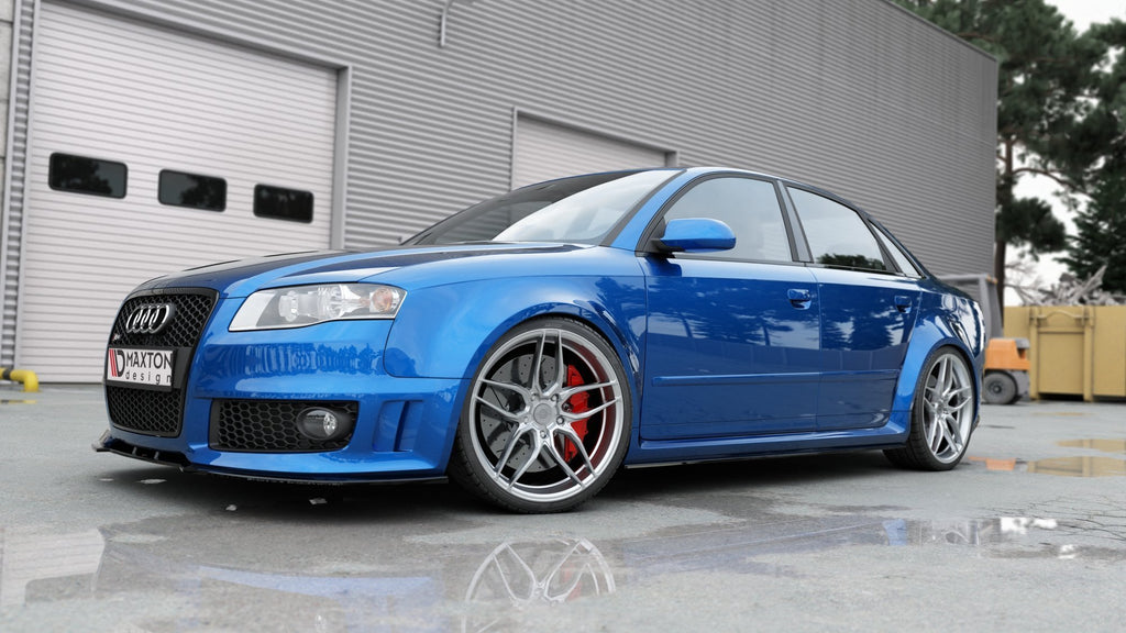 Maxton Design Seitenschweller Ansatz passend für Audi RS4 B7 schwarz Hochglanz