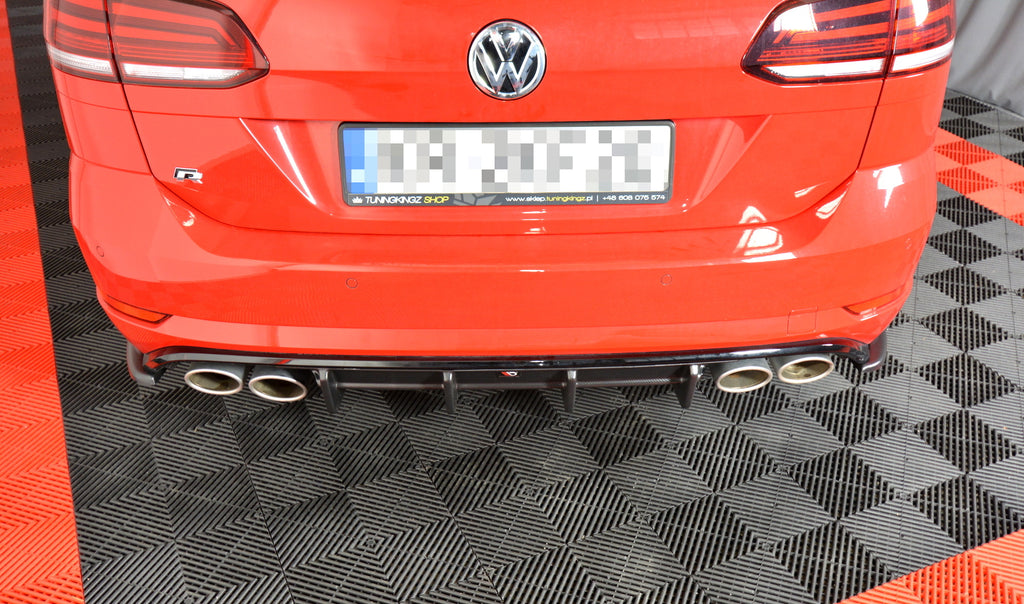 Maxton Design Diffusor Heck Ansatz passend für VW GOLF 7 R VARIANT FACELIFT  schwarz Hochglanz
