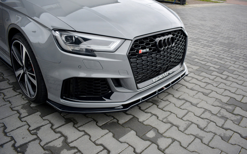 Maxton Design Front Ansatz passend für V.1 Audi RS3 8V FL Limousine schwarz Hochglanz