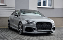 Laden Sie das Bild in den Galerie-Viewer, Maxton Design Front Ansatz passend für V.1 Audi RS3 8V FL Limousine schwarz Hochglanz