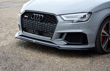 Laden Sie das Bild in den Galerie-Viewer, Maxton Design Front Ansatz passend für V.2 Audi RS3 8V FL Limousine schwarz Hochglanz