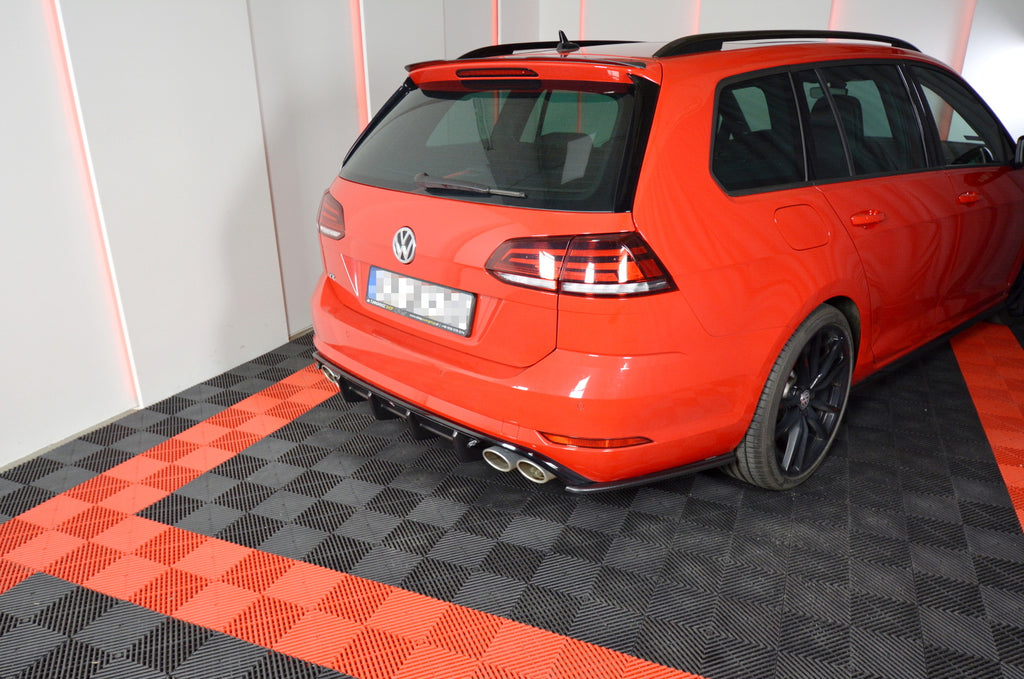 Maxton Design Diffusor Heck Ansatz passend für VW GOLF 7 R VARIANT FACELIFT  schwarz Hochglanz