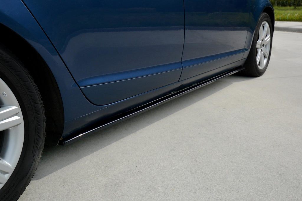 Maxton Design Seitenschweller Ansatz passend für AUDI A6 C6 S-LINE (vor Facelift/FACELIFT) schwarz Hochglanz