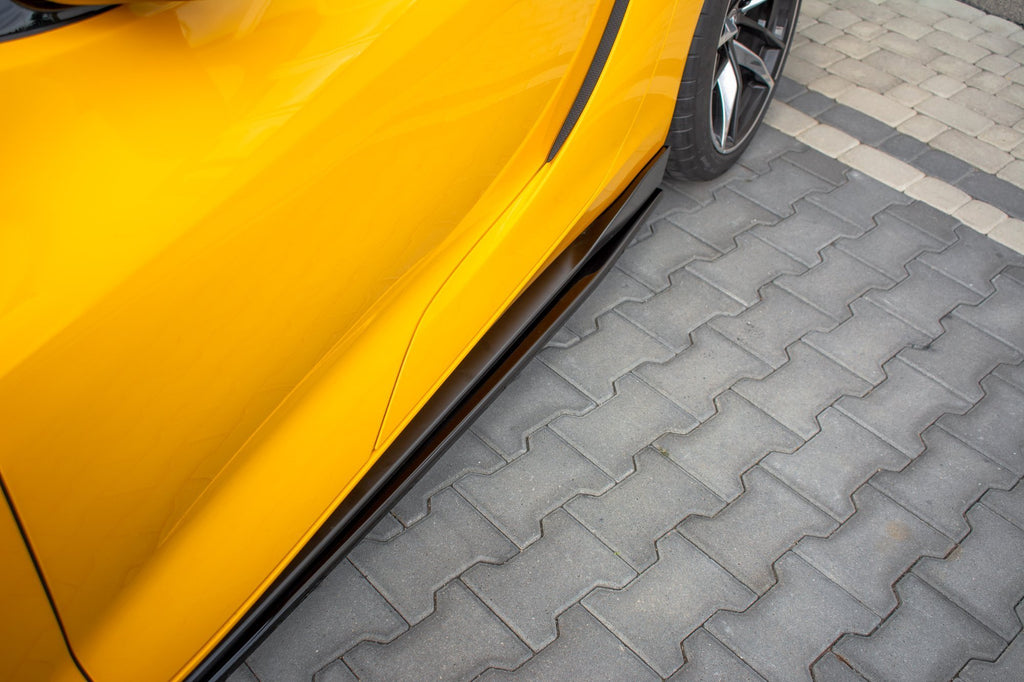 Maxton Design Seitenschweller Ansatz passend für V.1 Toyota Supra Mk5 schwarz Hochglanz
