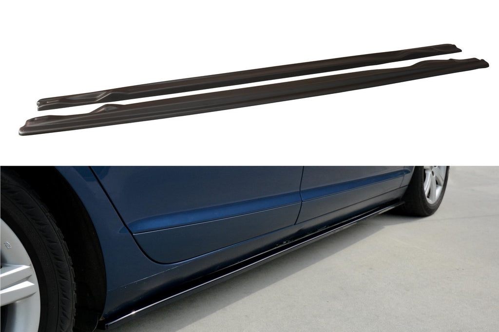 Maxton Design Seitenschweller Ansatz passend für AUDI A6 C6 S-LINE (vor Facelift/FACELIFT) schwarz Hochglanz